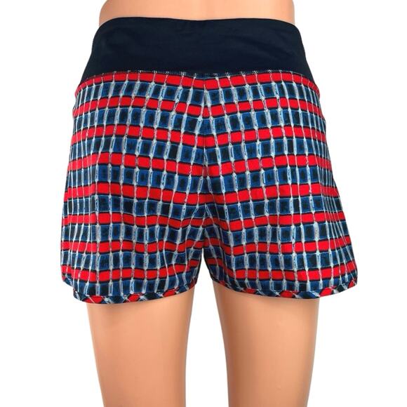 Tory Burch Sport Blue Red Pull On Mid Rise Workout Athletic Short Size S - Picture 3 of 5